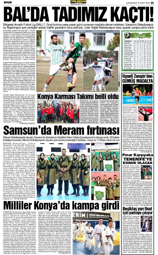 13 Mart 2024 Yeni Meram Gazetesi
