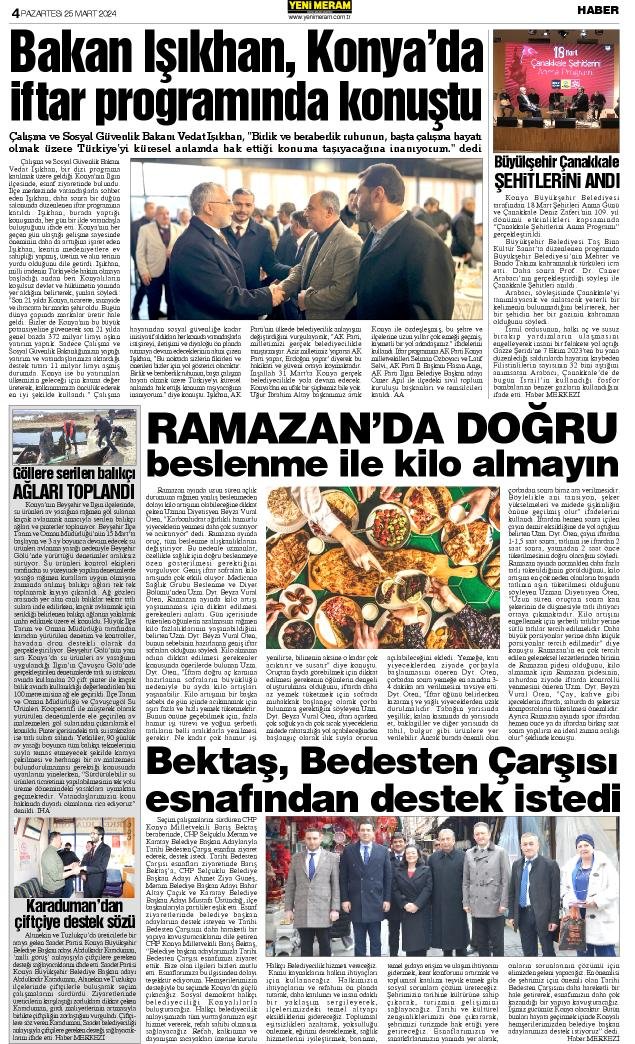 25 Mart 2024 Yeni Meram Gazetesi
