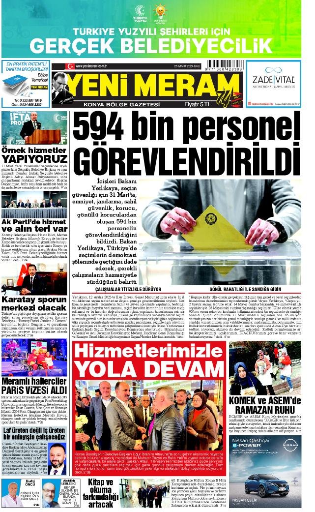 26 Mart 2024 Yeni Meram Gazetesi
