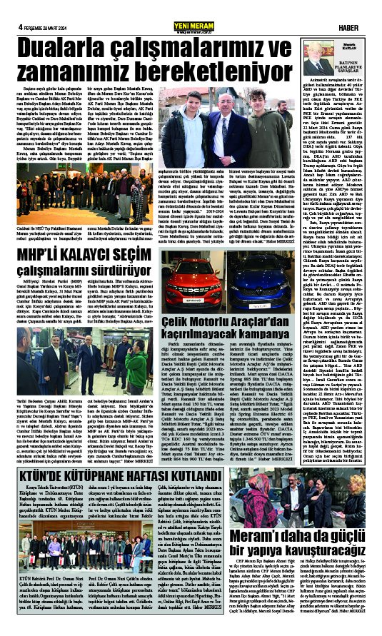 28 Mart 2024 Yeni Meram Gazetesi
