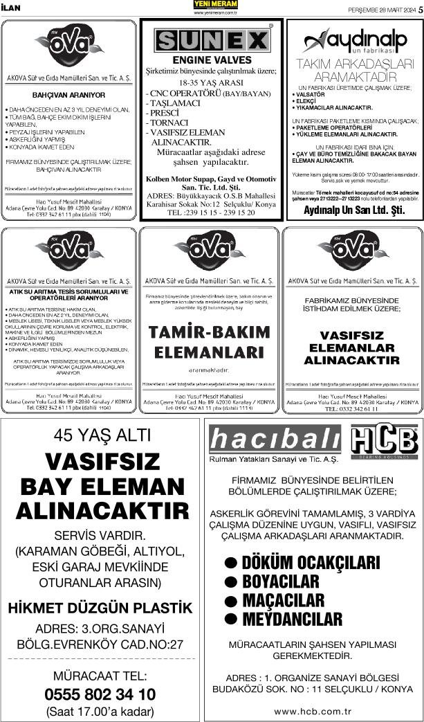 28 Mart 2024 Yeni Meram Gazetesi
