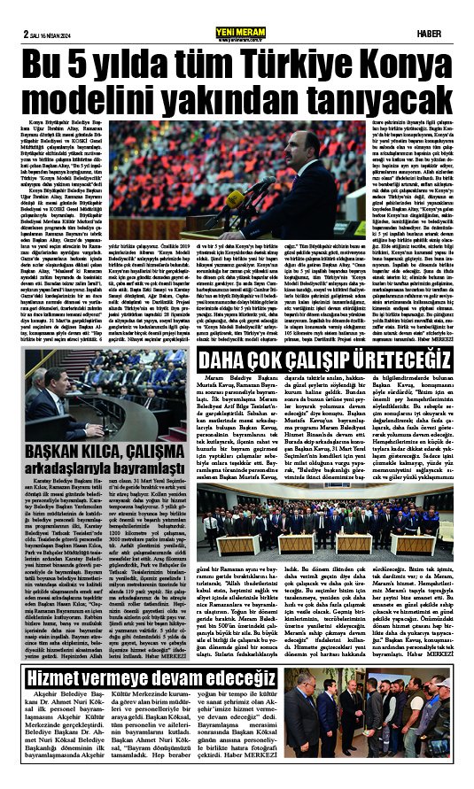 16 Nisan 2024 Yeni Meram Gazetesi
