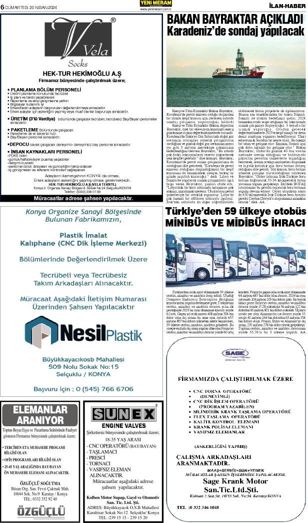20 Nisan 2024 Yeni Meram Gazetesi