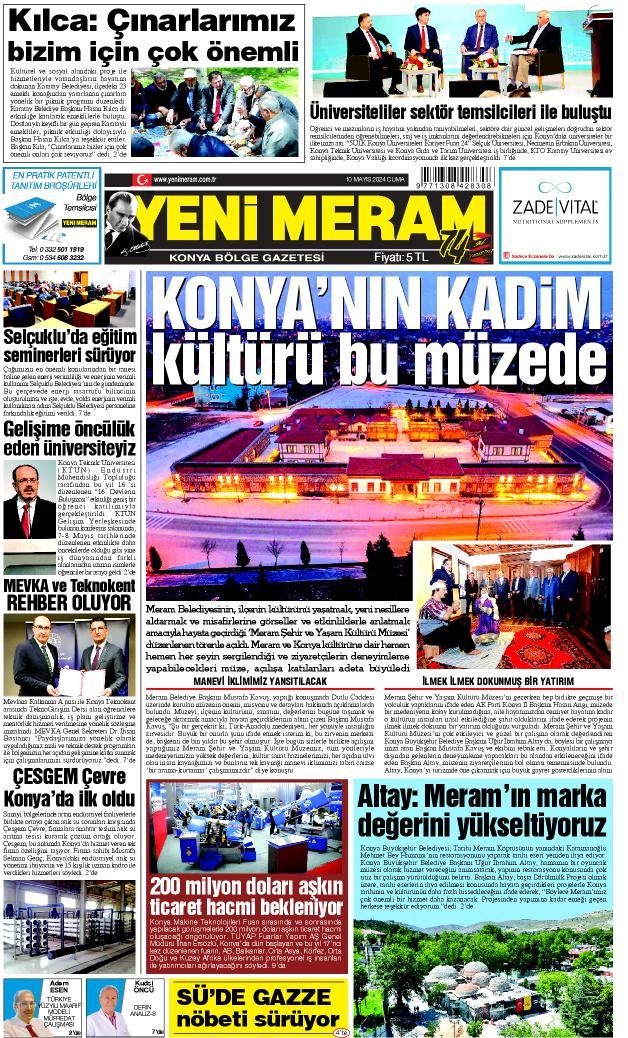 10 Mayıs 2024 Yeni Meram Gazetesi
