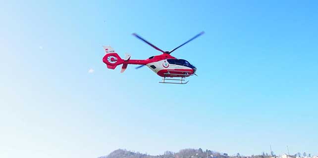 Ambulans helikopter, astım hastası çocuk için havalandı