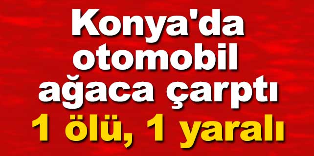 Konya’da otomobil ağaca çarptı: 1 ölü, 1 yaralı