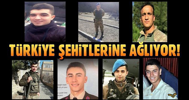 Türkiye şehitlerine ağlıyor