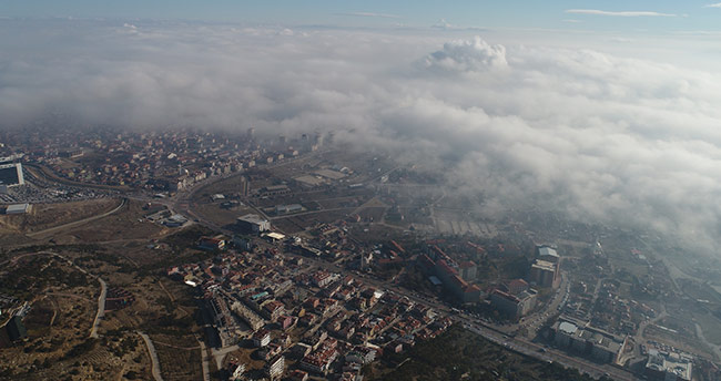Konya’da eşsiz sis manzarası