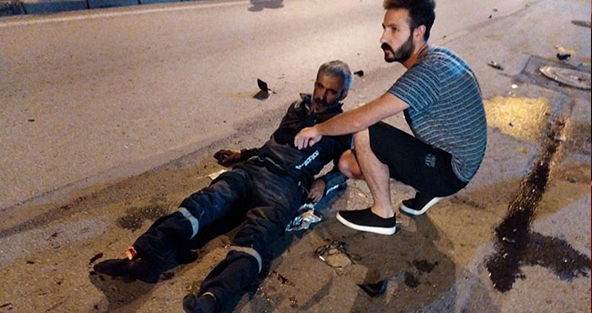 Motosiklet otomobile çarptı: Sürücüsünün ayak bileği koptu