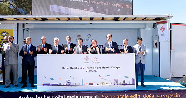 Bozkır doğalgaza kavuştu