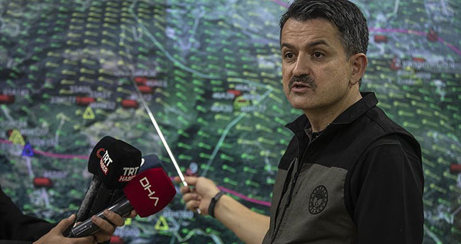 Bakan Pakdemirli: Yanan alanların tamamı yeniden ağaçlandırılacak