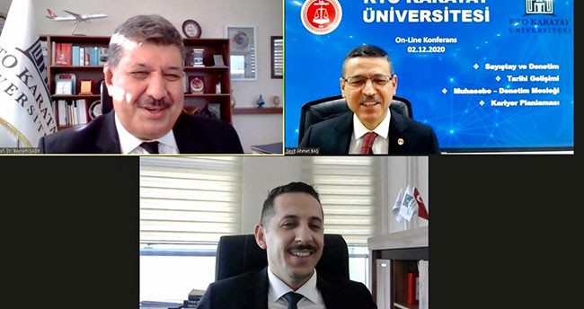 KTO Karatay Üniversitesinin konferansına Sayıştay Başkanı Seyit Ahmet Baş konuk oldu