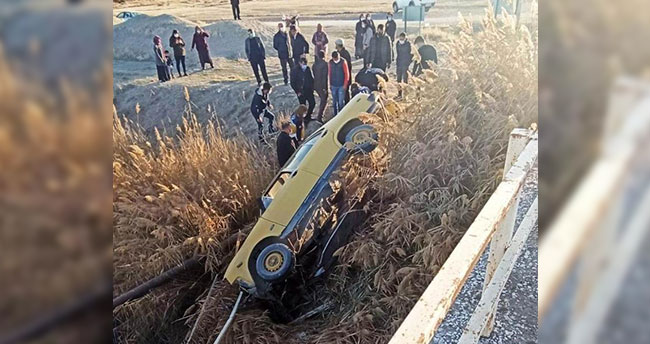Kontrolden çıkan otomobil kanala düştü: 1 yaralı