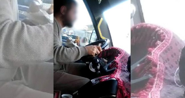 Direksiyon başında yemek yiyerek araç kullanan minibüs sürücüsüne ceza