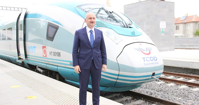 Bakan Karaismailoğlu, Konya-Karaman YHT Hattının test sürüşüne katıldı