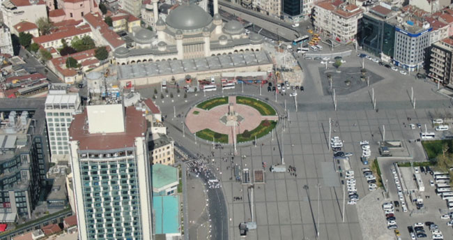 1 Mayıs’ta Taksim Meydanı drone ile görüntülendi