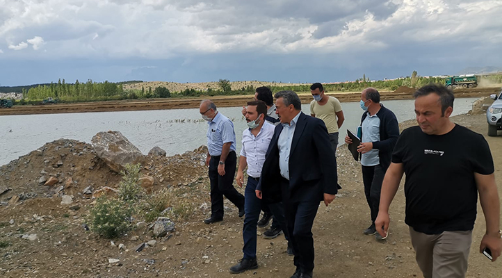Seydişehir’de yapımı devam eden DSİ çalışmalarında inceleme