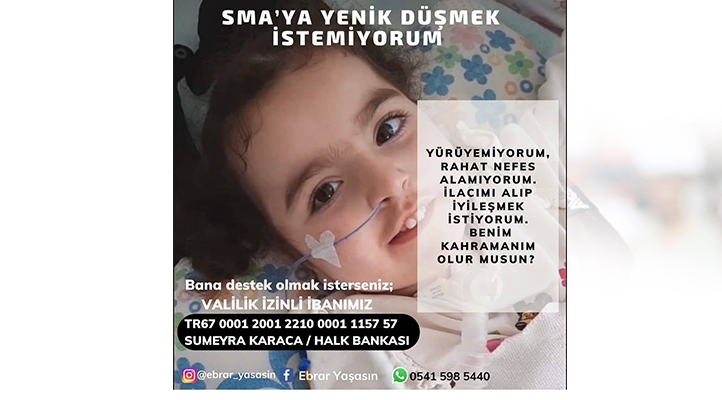 SMA Hastası Ebrar yardım bekliyor