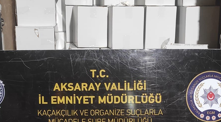 Aksaray’da 2 milyon filtreli sigara kağıdı ele geçirildi