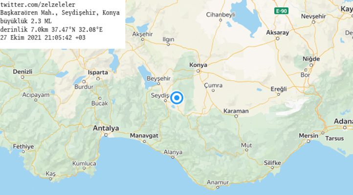 Konya’nın Seydişehir ilçesinde deprem