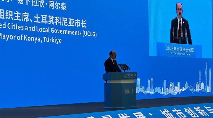 UCLG Başkanı Altay, Çin’de dünya belediyelerine hitap etti
