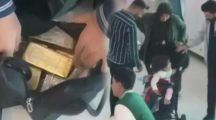 73 kilo külçe altın bebek arabasından çıktı!