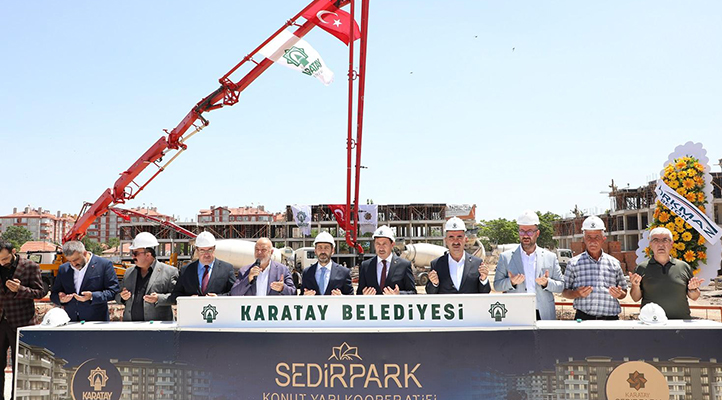 Karatay Belediyesi öncülüğünde yapılacak Sedirpark Konut Yapı Kooperatifinin temeli atıldı