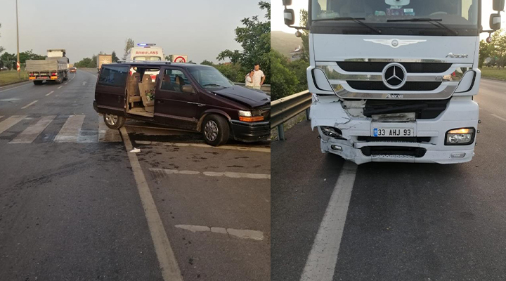 Konya’da tır. otomobile çarptı: 2 yaralı