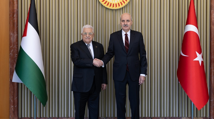 TBMM Başkanı Kurtulmuş, Filistin Devlet Başkanı Abbas ile Meclis’te görüştü