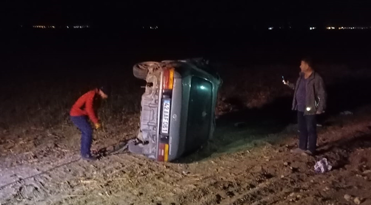 Konya’da devrilen otomobilin sürücüsü öldü
