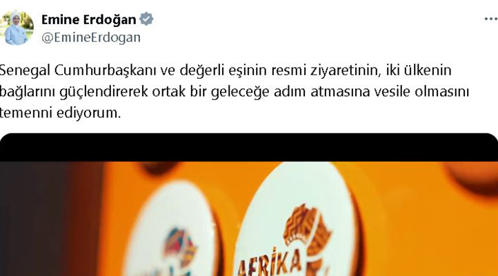 Emine Erdoğan’dan Senegal Cumhurbaşkanı Fay ve eşinin ziyaretine ilişkin paylaşım