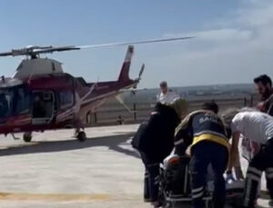 Kulu’da kalp krizi geçiren hasta için helikopter ambulans havalandı