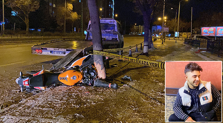 Konya’da ağaca çarparak ağır yaralanan motosikletin sürücüsü hayatını kaybetti