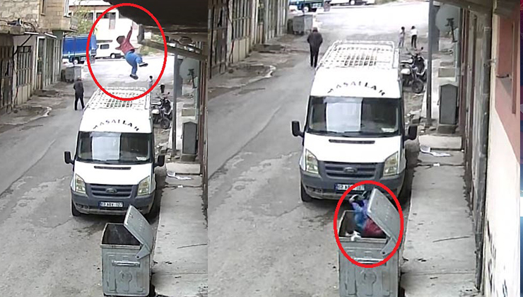 2 yaşındaki bebek, 2’nci kattan çöp konteynerine düştü