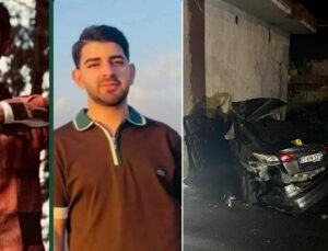Duvara çarpan otomobildeki 2 kişi öldü