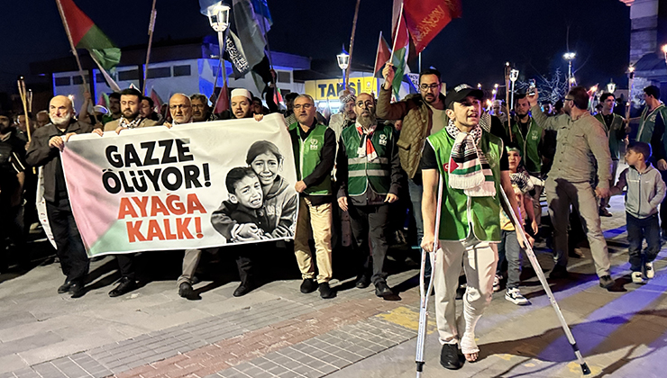 Konya’da Gazze’ye destek yürüyüşü yapıldı