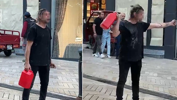 Üstüne benzin dökerek kendini yakmak istedi, polis engel oldu