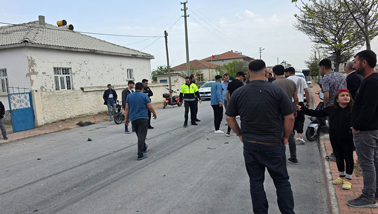 Aksaray’da otomobille çarpışan elektrikli motosiklet sürücüsünün gözü çıktı