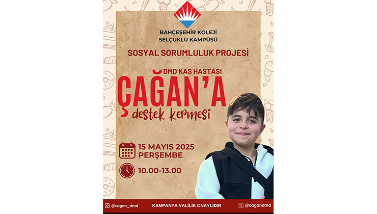 Bahçeşehir Koleji Selçuklu Kampüsü öğrencilerinden  Çağan’a destek kermesi