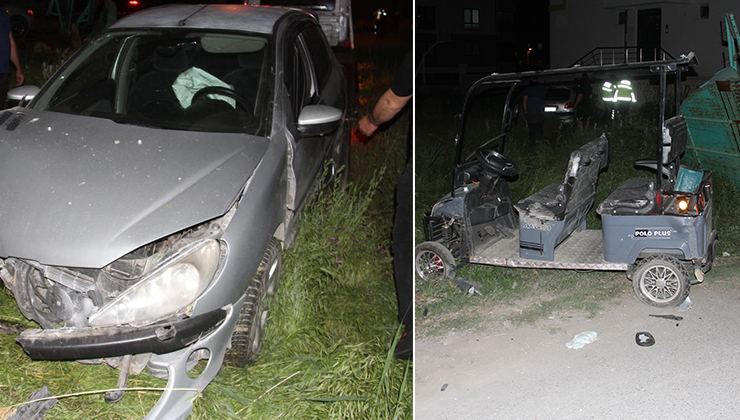 Beyşehir’de elektrikli golf aracı ile otomobil çarpıştı: 3 yaralı