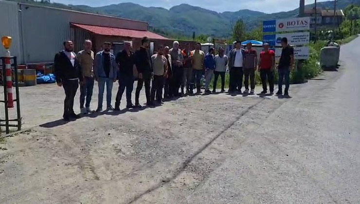 BOTAŞ şantiyesinde maaş krizi, maaşları için şantiyeye gelen işçiler eylem yaptı
