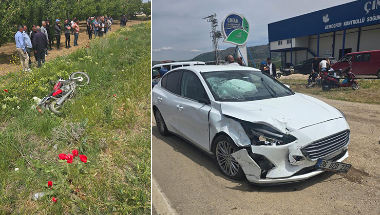 Isparta-Konya kara yolunda otomobil ile çarpışan motosikletin sürücüsü hayatını kaybetti