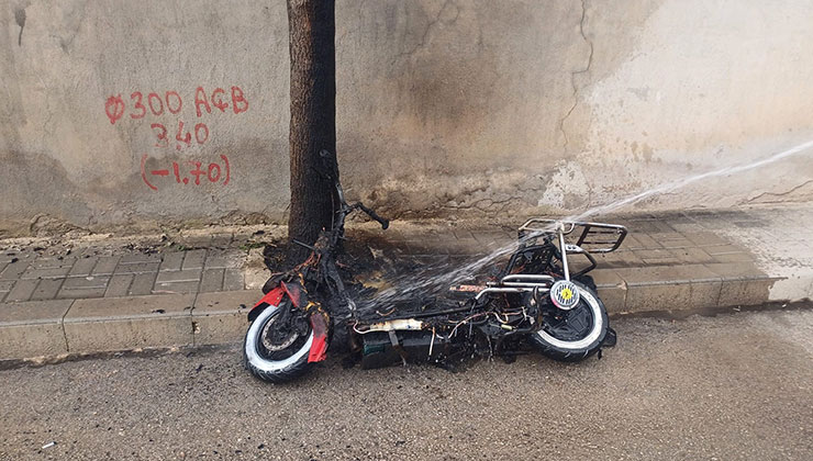 Karaman’da elektrikli bisiklet yangını