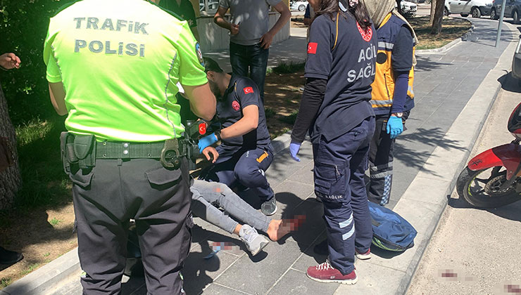 Karaman’da otomobille çarpışan motosiklet sürücüsü yaralandı