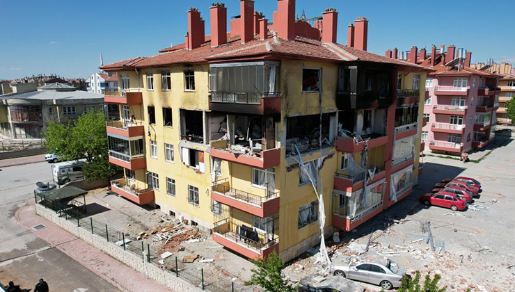 Karatay’daki doğal gaz patlamasının şiddeti gündüz ortaya çıktı