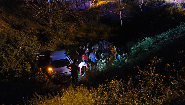 Kayseri’de otomobil, dere yatağına düştü; 5 yaralı