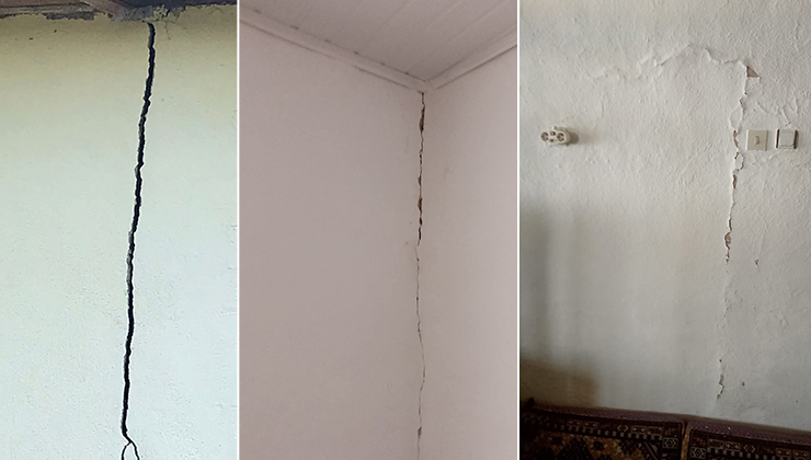 Konya’daki 5.2’lik depremde, 7 evde küçük çaplı çatlaklar oluştu