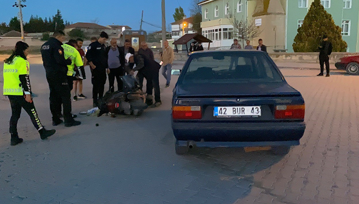 Kulu’da otomobille çarpılan motosikletli yaralandı