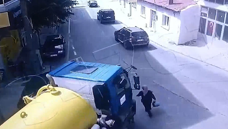 Tekirdağ’da vidanjörün kadını ezdiği anlar kamerada