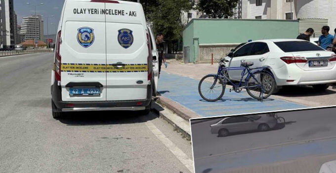 Bisiklet sürücüsünün hayatını kaybettiği kaza kamerada
